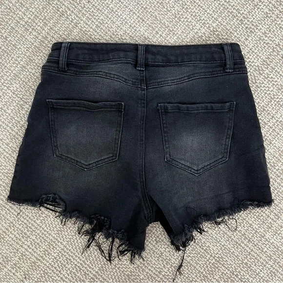Sincerely Jules Black Distressed Denim Shorts - Picture 5 of 6